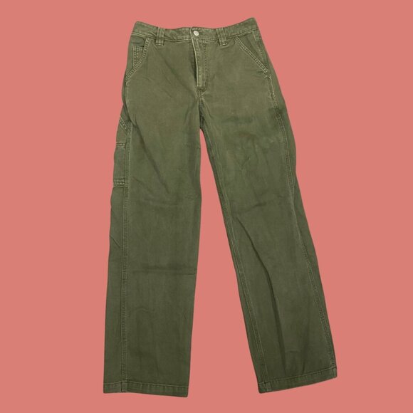 TNA Olive Green Wide-Leg Carpenter Pants – Size 2 (100% Cotton) - Picture 3 of 10